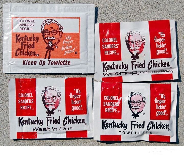 Wet wipes products provided by KFC in the early days